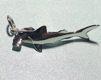 Sterling Silver Hammerhead Shark Pendant - Sealife, nature, aquatic, marine life jewelry
