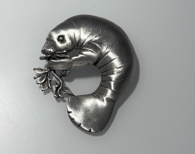 Vintage "Manatee "  Artifacts JJ Pin, Wildlife Jewelry, Brooch