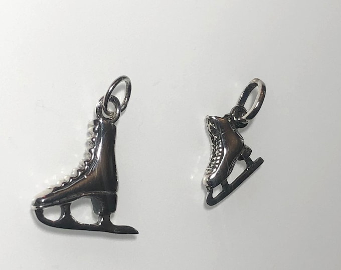 Ice Skate  Pendant - Sterling Silver 925  -  Winter sport - Christmas gift