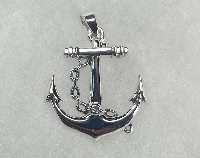 Sterling Silver Nautical Anchor Pendant: Sailing Jewelry