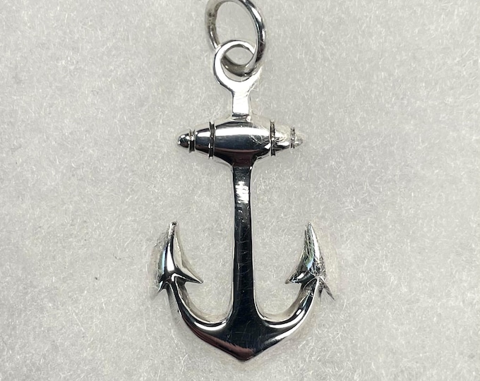 Sterling Silver Nautical Anchor Pendant -  marine, boat, sailing, nautical jewelry