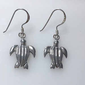 Leatherback Sea Turtle Wire Earrings Sterling Silver