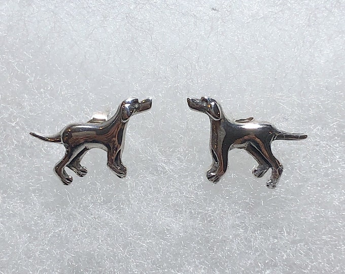 Sterling Silver Retriever Stud Earrings , Dog, Pet jewelry.