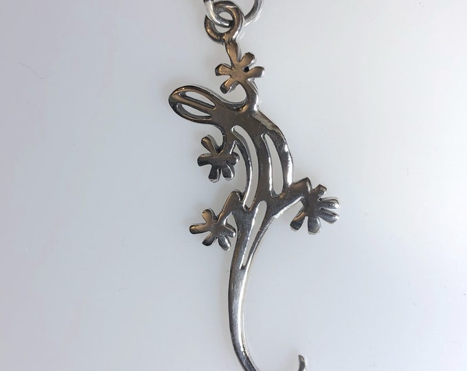 Sterling Silver Gecko - Lizard pendant