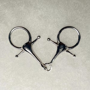 Sterling Silver Double D-Ring Snaffle Bit Pendant - equestrian jewelry