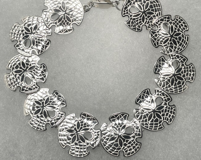 Sterling Silver 7.5" Sand Dollar Bracelet