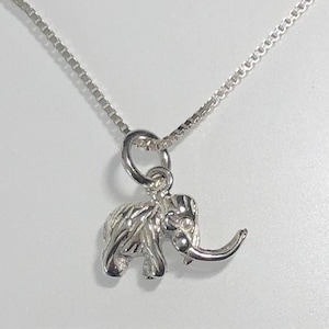 Sterling Silver Woolly Mammoth Pendant Necklace - Ice Age Jewelry