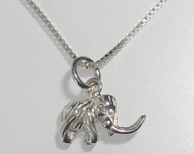 Sterling Silver Woolly Mammoth Pendant Necklace - Ice Age Jewelry