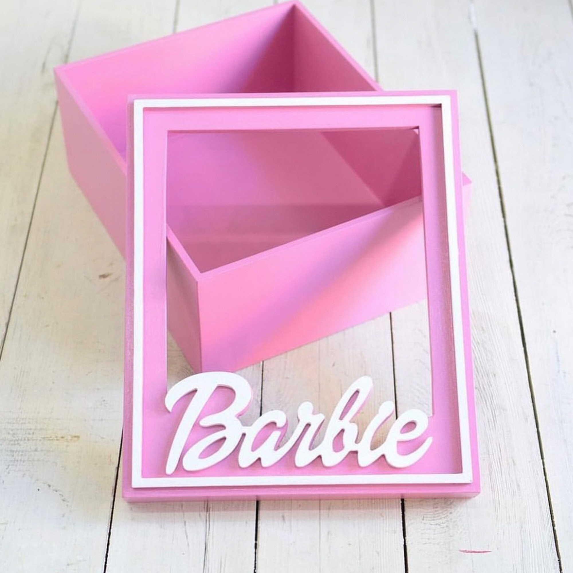 Barbie Themed Pink Wooden Box Baby Photo Props Trend Barbie Etsy