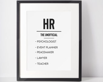 Funny office decor, Funny wall art, Work Poster, Office Decor Print, Funny HR, Human resources