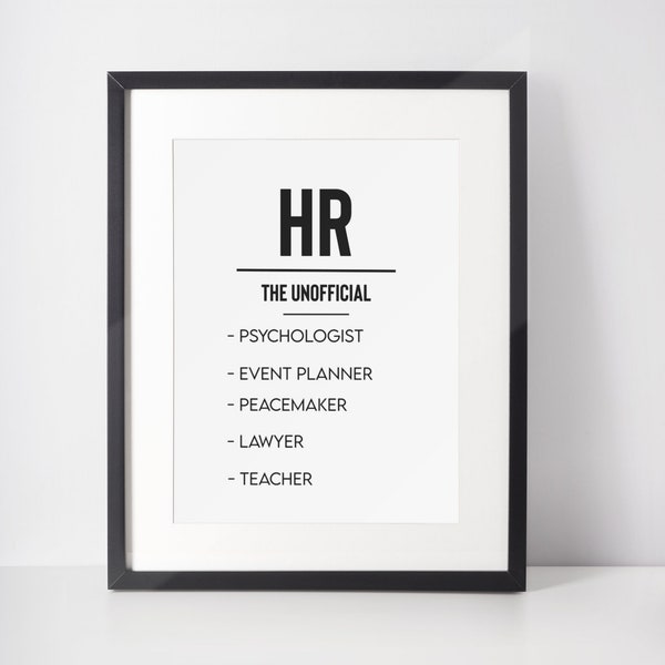 Funny office decor, Funny wall art, Work Poster, Office Decor Print, Funny HR, Human resources