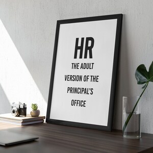 Funny office decor, Funny wall art, Work Poster, Office Decor Print, HR, Human Resources image 5