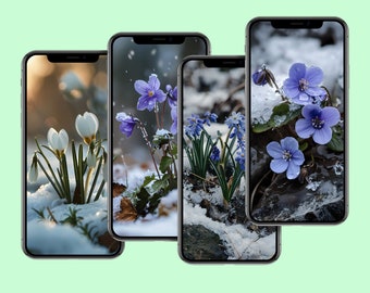 Spring Floral Mobile Wallpaper: HD iPhone & Android Backgrounds (Digital Download)