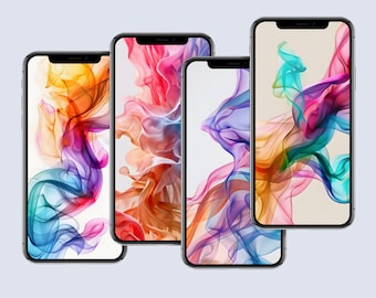 Fondo de pantalla abstracto con humo de arcoíris (descarga digital)