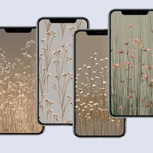 Minimalistic Wallpaper Botanical Green Leaf Design Nature Aesthetic Plant Art Modern Nature Wallpaper Digital Download Mobile