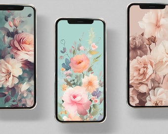 Spring Phone Wallpapers, Floral Wallpaper iPhone, Minimalist Smartphone Wallpaper Collection