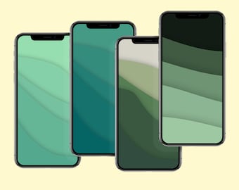 Fondo de pantalla verde para iPhone: Fondos abstractos para móvil (Descarga digital)