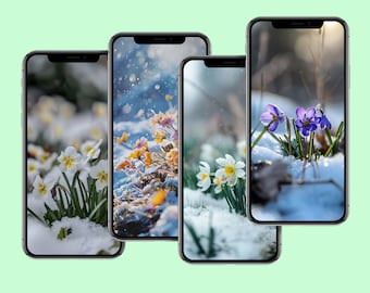 Spring Floral Mobile Wallpaper: HD iPhone & Android Backgrounds (Digital Download)