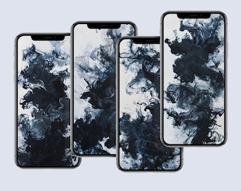 Fondo de pantalla de arte abstracto con humo negro (descarga digital)