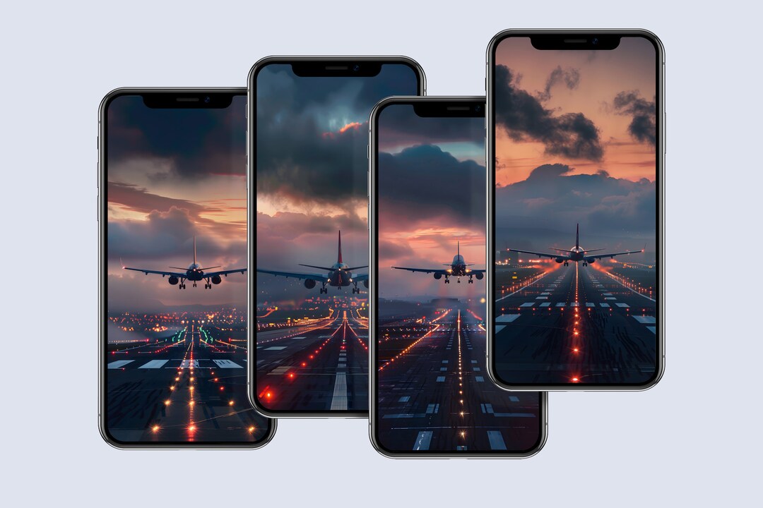 Aviation Wallpaper: Airplane Landing Mobile Background (digital ...