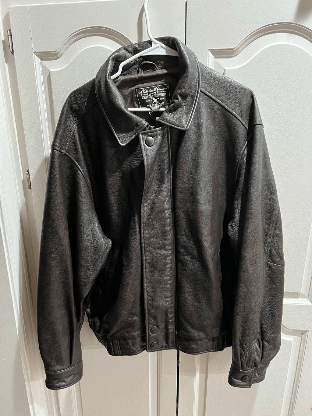 Eddie Bauer Leather Jacket - Etsy
