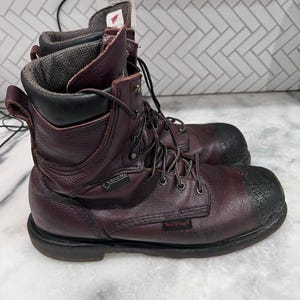 Red Wing 2414 Men’s 12B Gore-Tex Steel Toe EH Work Boots USA Made Brown Leather