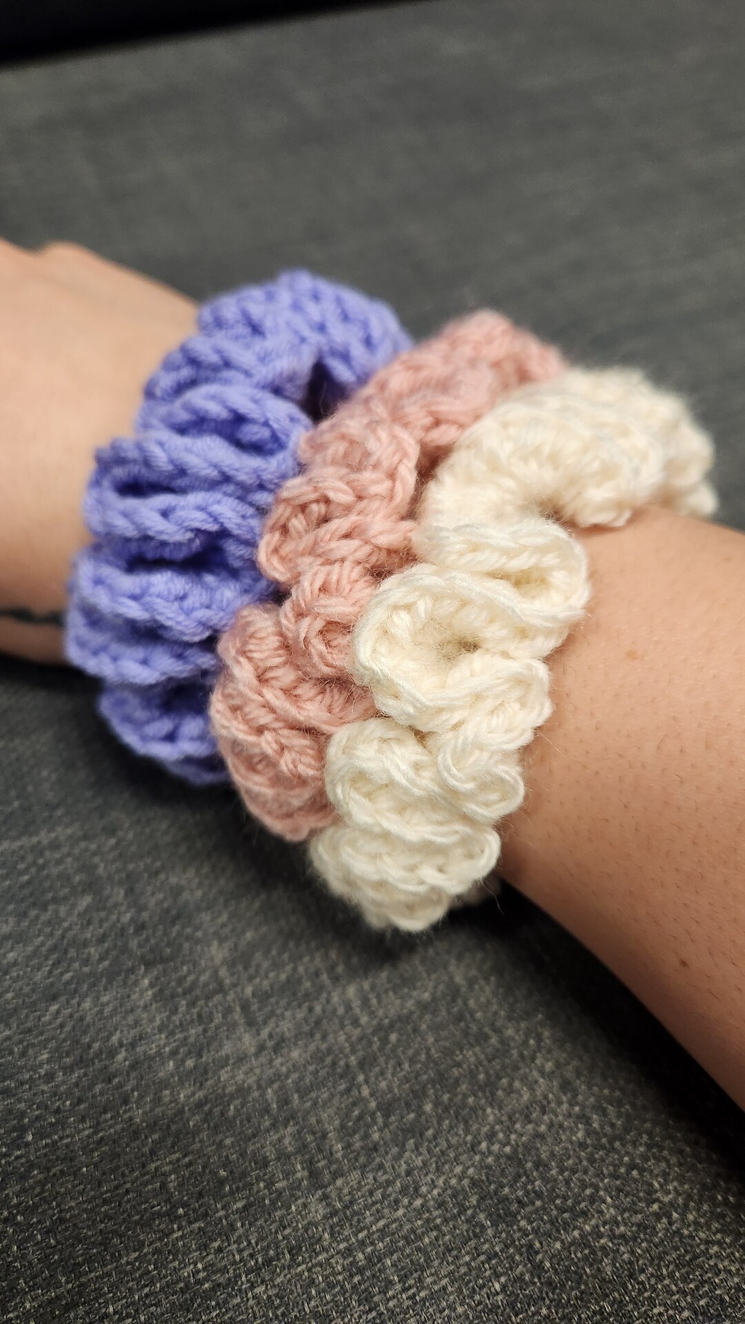 3pk Handmade Crochet Scrunchies Etsy Canada
