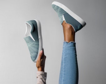 Women’s turquoise slip-on canvas shoes