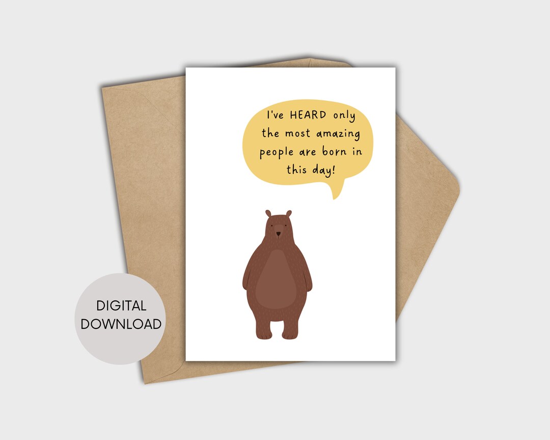 Funny Birthday Printable Greeting Card Instant Download 5x7 - Etsy