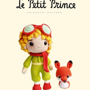 Little Prince & Fox Crochet Pattern – Amigurumi PDF Tutorial – Digital Download for Handmade Dolls