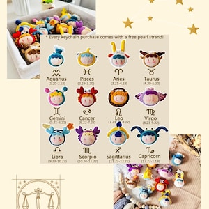 Wzory szydełkowe dla znaków zodiaku (PDF) - od Raka do Strzelca | Wykresy Amigurumi