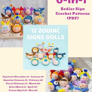 Signes du zodiaque au crochet (PDF) - du Capricorne au Gémeaux | Cartes Amigurumi
