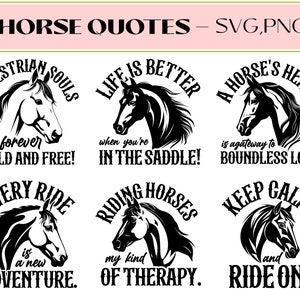 Caballos SVG / Citas de caballos svg / Archivo de corte / Cricut / Clip art / Uso comercial / Descarga instantánea / Vaquera SVG / Amante de los caballos SVG / Caballo Png