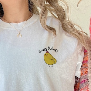 Embroidered Chicken Shirt, Funny Chicken T Shirt, Cute Hen Embroidered Tee, Chicken Farmer Crewneck, Mothers Day Chicken