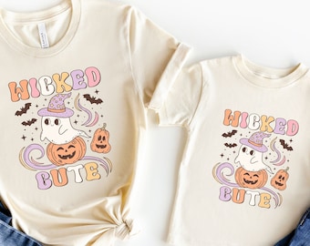 Mommy and Me Halloween Shirts, Wicked Cute Ghost Matching Outfits