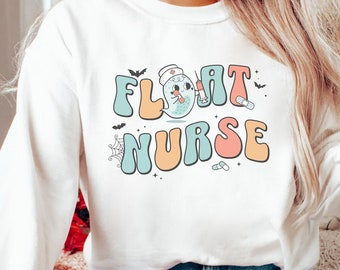 Float Pool Nurse Halloween Sweatshirt, Halloween Float Nurse Sweater, Cute Specialty Nurse Shirts, Travel Registered Nurse Sweatshirt