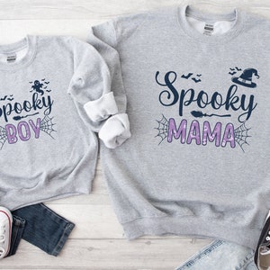 Mommy And Me Halloween Sweatshirts, Halloween Mother Daughter Matching Pullover, Mother Son Halloween Sweaters, Halloween Sweatshirt Family