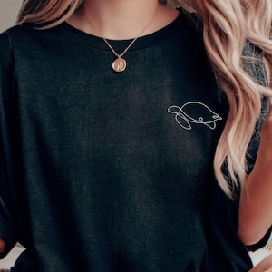 Embroidered Turtle T-Shirt: Sea Creature Ocean Life Tee
