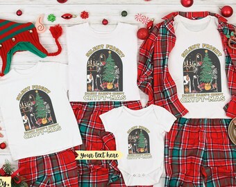 Custom Family Christmas Shirts, Family Spooky Christmas Shirt, Personalized Christmas Family Matching Shirts, Mommy and Me Christmas Shirts
