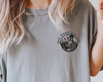 Dark Romance Book Club Embroidered T-Shirt: Bookish Girlie Shirt