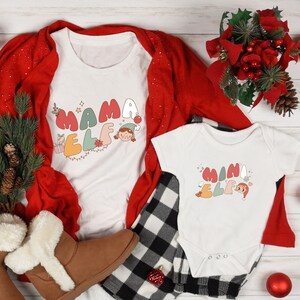 Mommy And Me Christmas Shirt, Christmas Mommy and Mini Matching Tee, Mama Elf and Mini Elf, Mom And Baby Shirts For Christmas, Mom Daughter