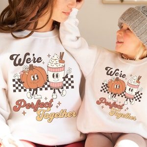 Mommy and Me Pumpkin Spice Fall Sweatshirt, Matching Fall Crewneck Sweater, Mother Daughter Matching Pullover, Mommy and Me Thanksgiving