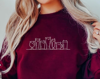 Embroidered Minimalist Oktoberfest Sweatshirt, German Beer, Oktoberfest Group Sweaters, German Drinking Team Crewneck, Octoberfest Jumper