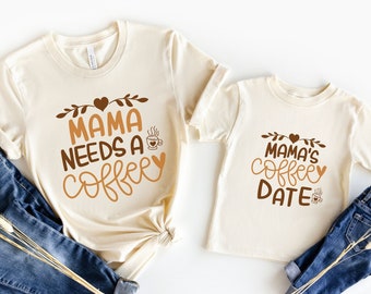 Mommy And Me Coffee Shirt, Coffee Lover Mommy and Mini Matching Outfits, Baby And Mama, Mommy And Me Shirts, Mother Son Shirts, Mom Daughter