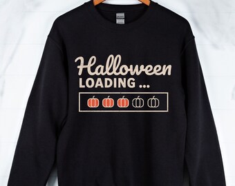 Pumpkin Halloween Sweatshirt, Halloween Outfit, Pumpkin Fall Sweater, Gift For Gamer, Retro Spooky Halloween Sweatshirt, Gaming Sweatshirt