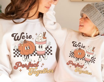 Mommy and Me Pumpkin Spice Fall Sweatshirt, Matching Fall Crewneck Sweater, Mother Daughter Matching Pullover, Mommy and Me Thanksgiving
