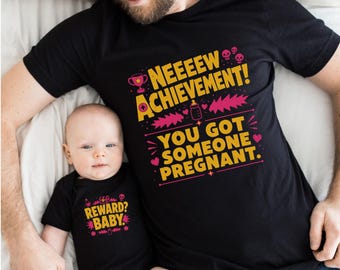 Matching Pregnancy Shirts, Dungeon Crawler Carl RPG Achievement Partner Reward Tees, Funny First Fathers Day Shirt, Pregnancy Announcement