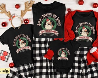 Custom 'Santa's Naughty List Legends' Family Christmas Shirts