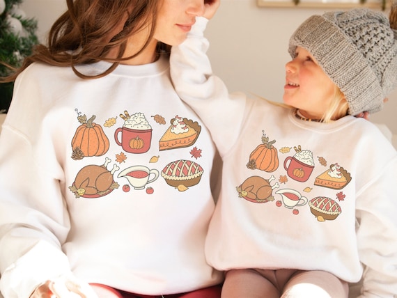 Mommy and Me Thanksgiving Sweatshirts, Matching Fall Crewneck Sweatshirt, Mommy and Me Thanksgiving, Mother Daughter Matching Sweatshirt