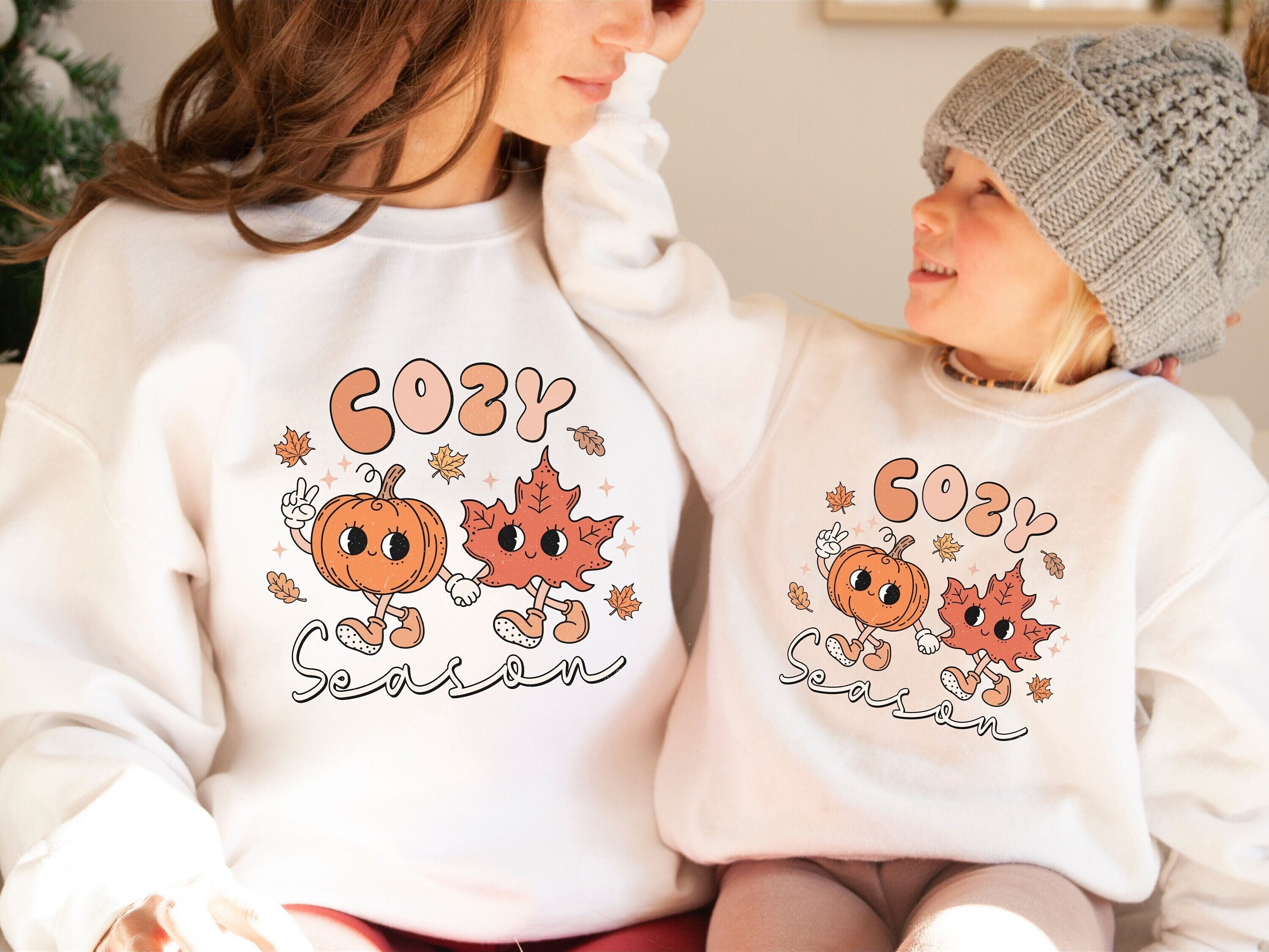Mommy and Me Fall Sweatshirt Matching Fall Crewneck Sweater Mother Daughter Matching Pullover Mommy and Me Thanksgiving Outfit Mama Tee Etsy